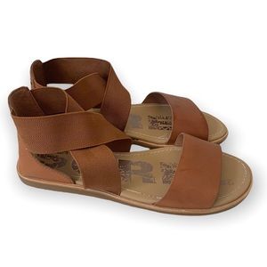 Sorel Ella Brown Leather Gladiator Sandals, size 7.5